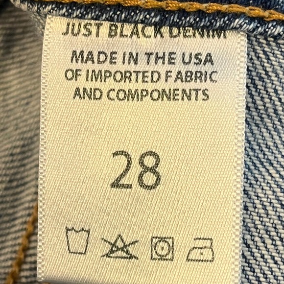 Just Black Denim The Nautical Wide Leg Size 28 Patch Pockets Blue Denim - Picture 10 of 12